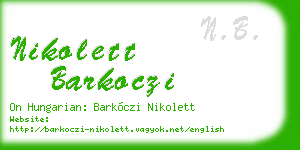 nikolett barkoczi business card